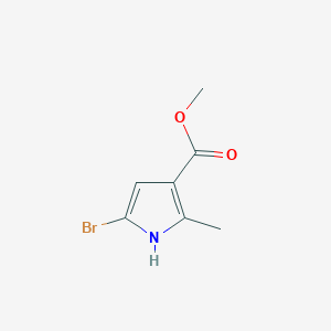 molecular formula C7H8BrNO2 B13682285 Methyl 5-bromo-2-methyl-1H-pyrrole-3-carboxylate 