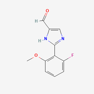 molecular formula C11H9FN2O2 B13682309 2-(2-Fluoro-6-methoxyphenyl)-1H-imidazole-5-carbaldehyde 