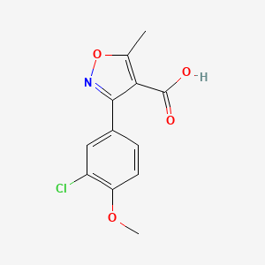 molecular formula C12H10ClNO4 B13682311 3-(3-Chloro-4-methoxyphenyl)-5-methylisoxazole-4-carboxylic acid 