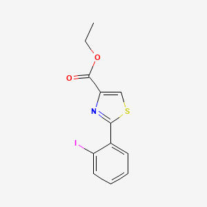 molecular formula C12H10INO2S B13682327 Ethyl 2-(2-Iodophenyl)thiazole-4-carboxylate 