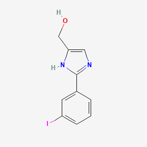 molecular formula C10H9IN2O B13682341 2-(3-Iodophenyl)imidazole-5-methanol 