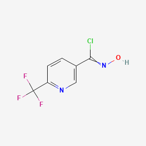 molecular formula C7H4ClF3N2O B13682352 N-Hydroxy-6-trifluoromethyl-3-pyridinecarboximidoyl chloride 