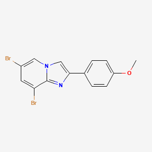 molecular formula C14H10Br2N2O B13682386 6,8-Dibromo-2-(4-methoxyphenyl)imidazo[1,2-a]pyridine 