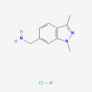 molecular formula C10H14ClN3 B13682394 (1,3-Dimethyl-6-indazolyl)methanamine Hydrochloride 