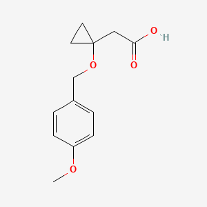 molecular formula C13H16O4 B1368241 2-(1-((4-Methoxybenzyl)oxy)cyclopropyl)acetic acid 