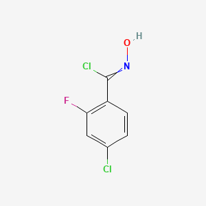 molecular formula C7H4Cl2FNO B13682425 4-chloro-2-fluoro-N-hydroxybenzenecarboximidoyl chloride CAS No. 159693-01-3