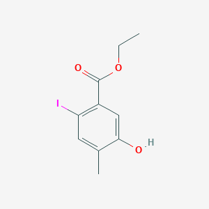 molecular formula C10H11IO3 B13682453 Ethyl 5-hydroxy-2-iodo-4-methylbenzoate 