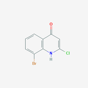 molecular formula C9H5BrClNO B13682458 8-Bromo-2-chloroquinolin-4-ol 