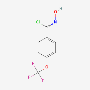 molecular formula C8H5ClF3NO2 B13682490 N-hydroxy-4-(trifluoromethoxy)benzimidoyl chloride 