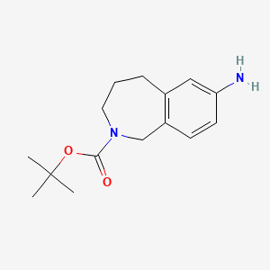 molecular formula C15H22N2O2 B13682551 1,1-Dimethylethyl 7-amino-1,3,4,5-tetrahydro-2H-2-benzazepine-2-carboxylate CAS No. 939043-31-9