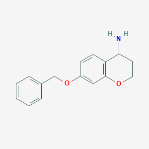 molecular formula C16H17NO2 B13682575 7-(Benzyloxy)chroman-4-amine 