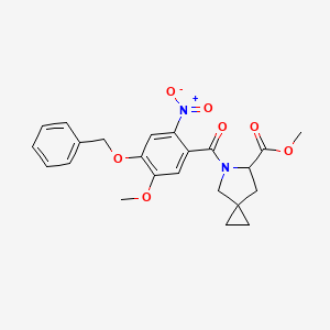 molecular formula C23H24N2O7 B13682601 Methyl (S)-5-[4-(Benzyloxy)-5-methoxy-2-nitrobenzoyl]-5-azaspiro[2.4]heptane-6-carboxylate 