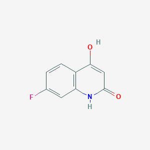molecular formula C9H6FNO2 B13682624 7-fluoro-4-hydroxyquinolin-2(1H)-one CAS No. 71886-20-9