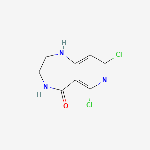 molecular formula C8H7Cl2N3O B13682628 6,8-Dichloro-3,4-dihydro-1H-pyrido[4,3-e][1,4]diazepin-5(2H)-one 