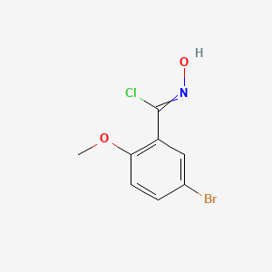 molecular formula C8H7BrClNO2 B13682633 5-Bromo-N-hydroxy-2-methoxybenzimidoyl Chloride 