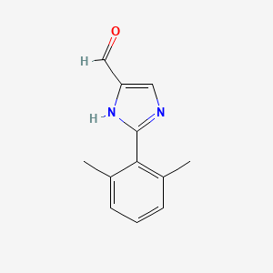 molecular formula C12H12N2O B13682646 2-(2,6-Dimethylphenyl)-1H-imidazole-5-carbaldehyde 