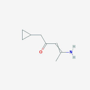molecular formula C8H13NO B13682650 4-Amino-1-cyclopropyl-3-penten-2-one 