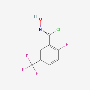 molecular formula C8H4ClF4NO B13682651 2-fluoro-5-trifluoromethyl-N-hydroxybenzenecarboximidoyl chloride 
