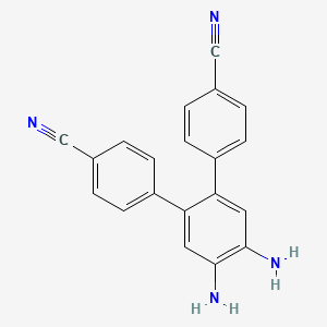 molecular formula C20H14N4 B13682667 4-[4,5-Diamino-2-(4-cyanophenyl)phenyl]benzonitrile 