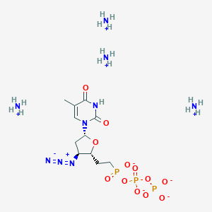 molecular formula C11H30N9O12P3 B136827 3'-Azido-3',5'-dideoxythymidine-5'-methylphosphonic acid diphosphate CAS No. 142802-35-5