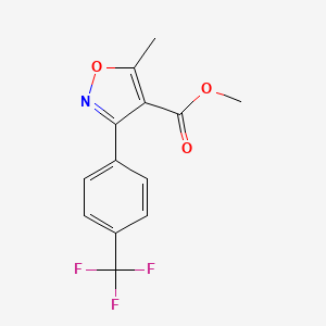molecular formula C13H10F3NO3 B13682718 Methyl 5-Methyl-3-[4-(trifluoromethyl)phenyl]isoxazole-4-carboxylate 