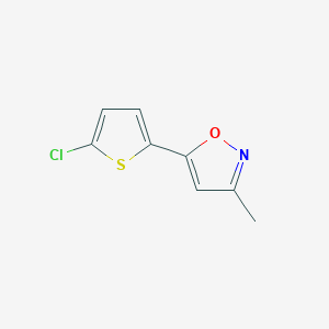 molecular formula C8H6ClNOS B13682719 5-(5-Chloro-2-thienyl)-3-methylisoxazole 