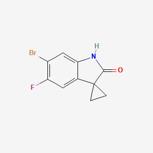 molecular formula C10H7BrFNO B13682720 6'-Bromo-5'-fluorospiro[cyclopropane-1,3'-indolin]-2'-one 