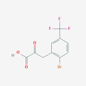 molecular formula C10H6BrF3O3 B13682795 3-[2-Bromo-5-(trifluoromethyl)phenyl]-2-oxopropanoic acid 