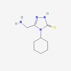 molecular formula C9H16N4S B13682864 5-(Aminomethyl)-4-cyclohexyl-4H-1,2,4-triazole-3-thiol 