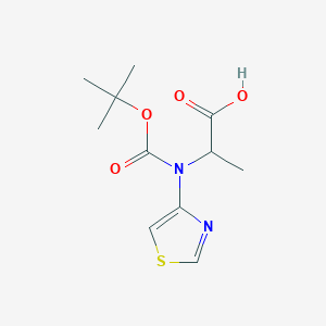 molecular formula C11H16N2O4S B13682878 2-[(2-Methylpropan-2-yl)oxycarbonyl-(1,3-thiazol-4-yl)amino]propanoic acid 