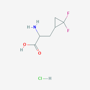 molecular formula C6H10ClF2NO2 B13682919 2-Amino-3-(2,2-difluorocyclopropyl)propionic acid hydrochloride 