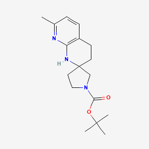 molecular formula C17H25N3O2 B13682924 tert-butyl 7-methylspiro[3,4-dihydro-1H-1,8-naphthyridine-2,3'-pyrrolidine]-1'-carboxylate 