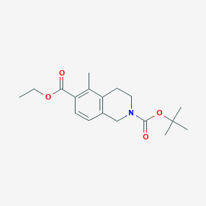 molecular formula C18H25NO4 B13682936 2-O-tert-butyl 6-O-ethyl 5-methyl-3,4-dihydro-1H-isoquinoline-2,6-dicarboxylate 
