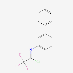 molecular formula C14H9ClF3N B13682969 N-(3-Biphenylyl)-2,2,2-trifluoroacetimidoyl Chloride 