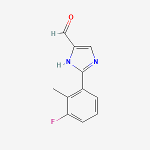 molecular formula C11H9FN2O B13682987 2-(3-Fluoro-2-methylphenyl)-1H-imidazole-5-carbaldehyde 