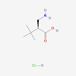 molecular formula C7H16ClNO2 B13682990 (S)-2-(Aminomethyl)-3,3-dimethylbutanoic acid hydrochloride 