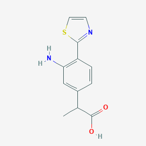 molecular formula C12H12N2O2S B136830 2-[3-Amino-4-(thiazol-2-yl)phenyl]propionic Acid CAS No. 132483-60-4