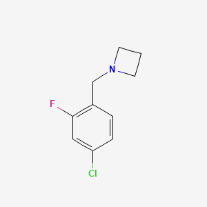 molecular formula C10H11ClFN B13683007 1-(4-Chloro-2-fluorobenzyl)azetidine 