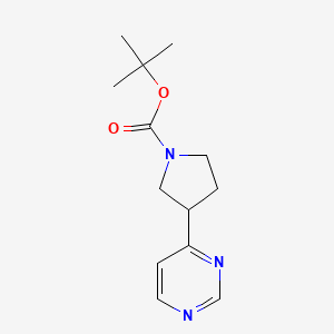molecular formula C13H19N3O2 B13683017 4-(1-Boc-3-pyrrolidinyl)pyrimidine 