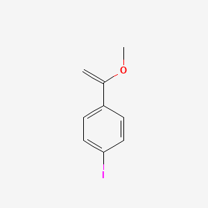 molecular formula C9H9IO B13683066 1-Iodo-4-(1-methoxyvinyl)benzene 