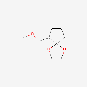 molecular formula C9H16O3 B13683092 6-(Methoxymethyl)-1,4-dioxaspiro[4.4]nonane 