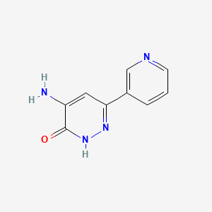 molecular formula C9H8N4O B1368310 4-Amino-6-(pyridin-3-yl)pyridazin-3-ol 