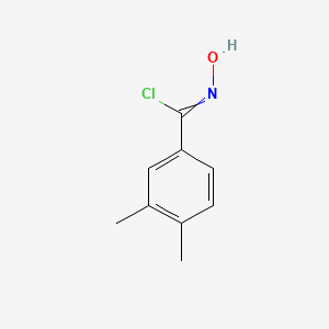 molecular formula C9H10ClNO B13683108 N-Hydroxy-3,4-dimethylbenzimidoyl Chloride 