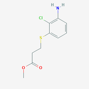 molecular formula C10H12ClNO2S B13683149 Methyl 3-[(3-Amino-2-chlorophenyl)thio]propanoate 