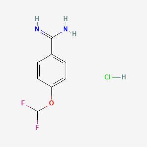 molecular formula C8H9ClF2N2O B13683150 4-(Difluoromethoxy)benzimidamide Hydrochloride 