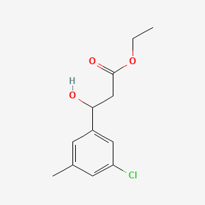 molecular formula C12H15ClO3 B13683198 Ethyl 3-(3-Chloro-5-methylphenyl)-3-hydroxypropanoate 