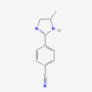 molecular formula C11H11N3 B13683208 4-(5-Methyl-4,5-dihydro-1H-imidazol-2-yl)benzonitrile 