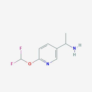 molecular formula C8H10F2N2O B13683215 1-(6-(Difluoromethoxy)pyridin-3-yl)ethanamine 