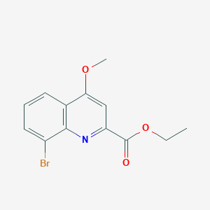 molecular formula C13H12BrNO3 B13683266 Ethyl 8-bromo-4-methoxyquinoline-2-carboxylate 