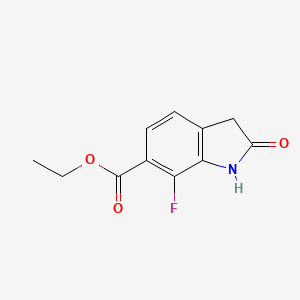 molecular formula C11H10FNO3 B13683307 Ethyl 7-fluoro-2-oxoindoline-6-carboxylate 